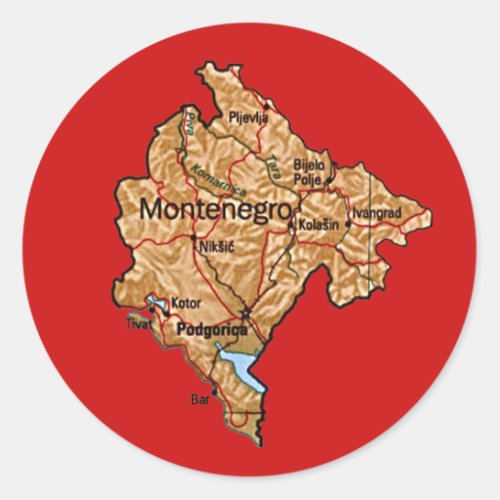 Montenegro Map Sticker