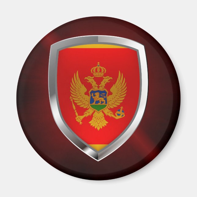Montenegro Metallic Emblem Magnet (Front)