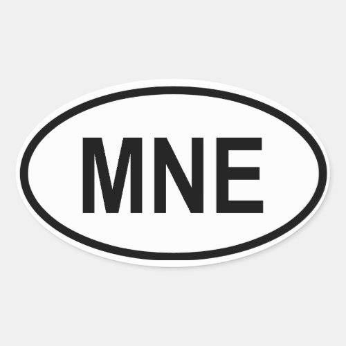 Montenegro MNE Oval Sticker