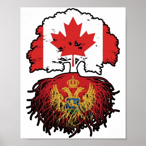 Montenegro Montenegrin Canadian Canada Tree Roots Poster