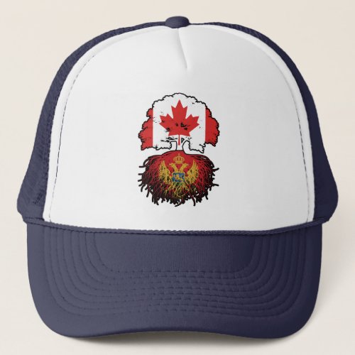 Montenegro Montenegrin Canadian Canada Tree Roots Trucker Hat