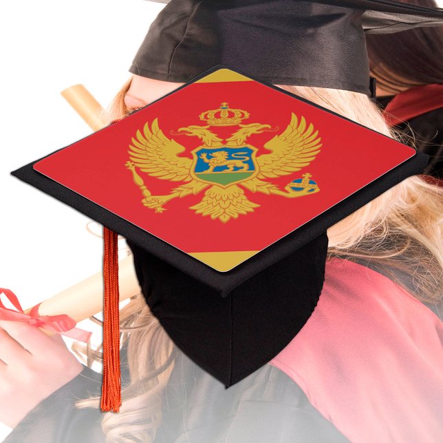Montenegro & Montenegro Flag, Students /University Graduation Cap Topper (Creator Uploaded)
