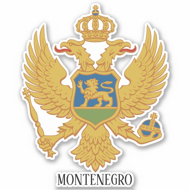 Montenegro National Coat Of Arms Patriotic Sticker (Front)