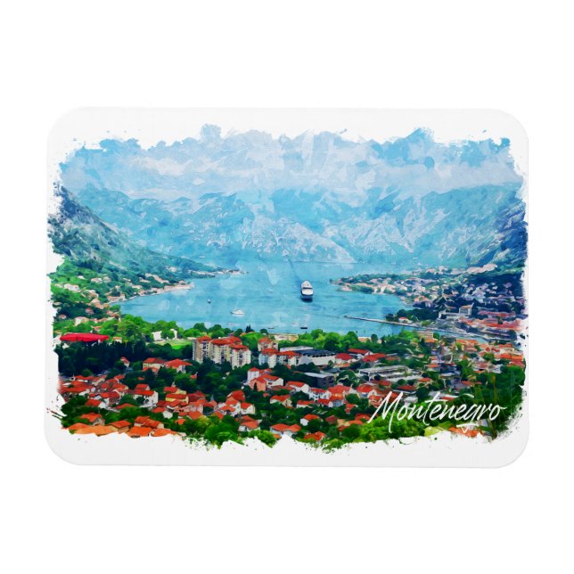 Montenegro Panorama Landscape Balkan Travel Magnet (Horizontal)