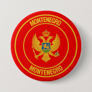 Montenegro Round Emblem Button