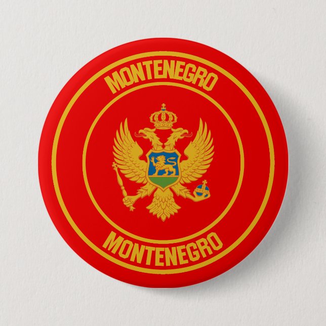 Montenegro Round Emblem Button (Front)