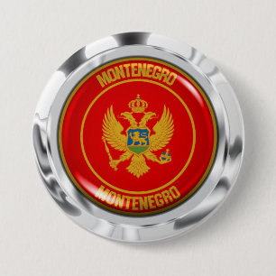 Montenegro Round Emblem Button