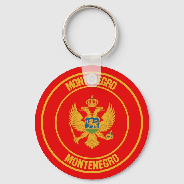 Montenegro Round Emblem Keychain (Front)