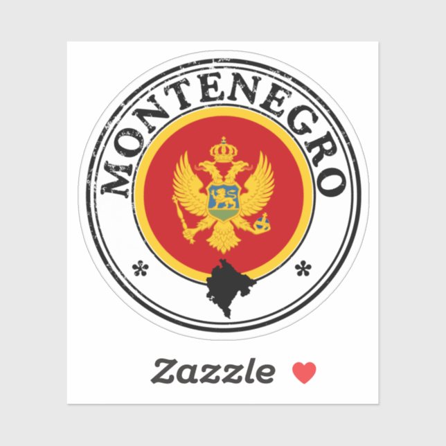 Montenegro Seal Sticker Round Flag For Laptop Book (Sheet)