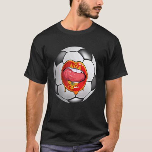 Montenegro Soccer Fan Montenegrin Flag Mouth T_Shirt