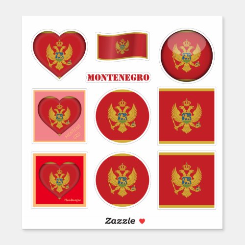 Montenegro stickers  Flag Heart sports