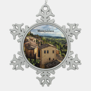 Montepulciano, Toscana, Italy Snowflake Pewter Christmas Ornament