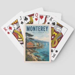 Monterey Bay California Illustration Travel Art Poker Cards