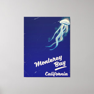 Monterey Bay California Jelly vintage travel Canvas Print