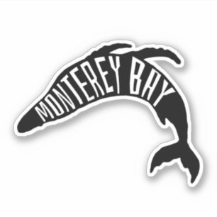 Monterey Bay, California Whale Outline - Travel Sticker