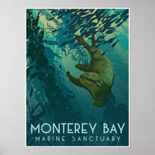 Monterey Bay Marine Sanctuary Otter Poster