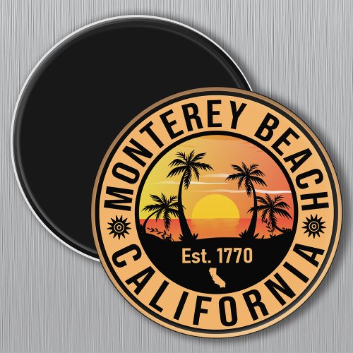 Monterey Beach California Retro Sunset Souvenirs Magnet