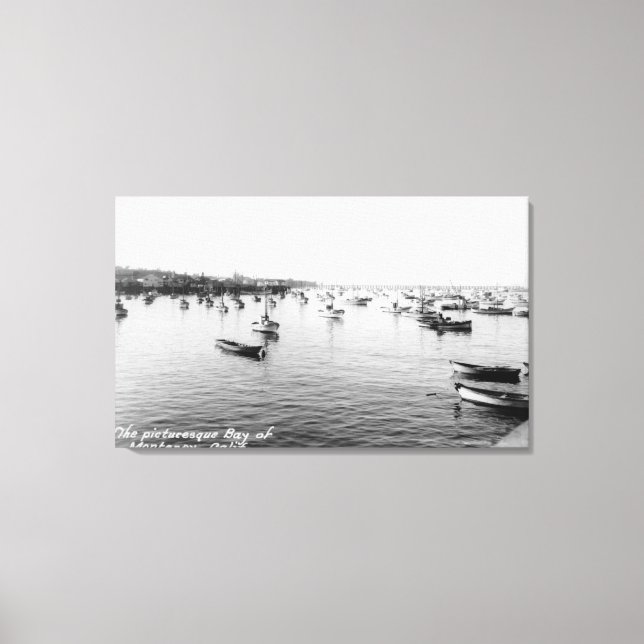 Monterey, CA - Bay with Hundreds of Wooden Boats Canvas Print (Front)