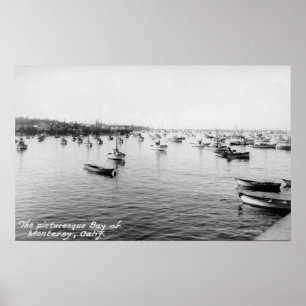 Monterey, CA - Bay with Hundreds of Wooden Boats Poster