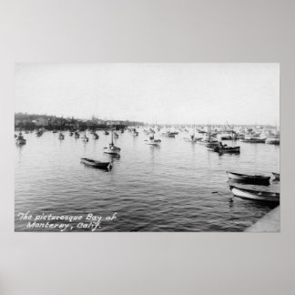 Monterey, CA - Bay with Hundreds of Wooden Boats Poster