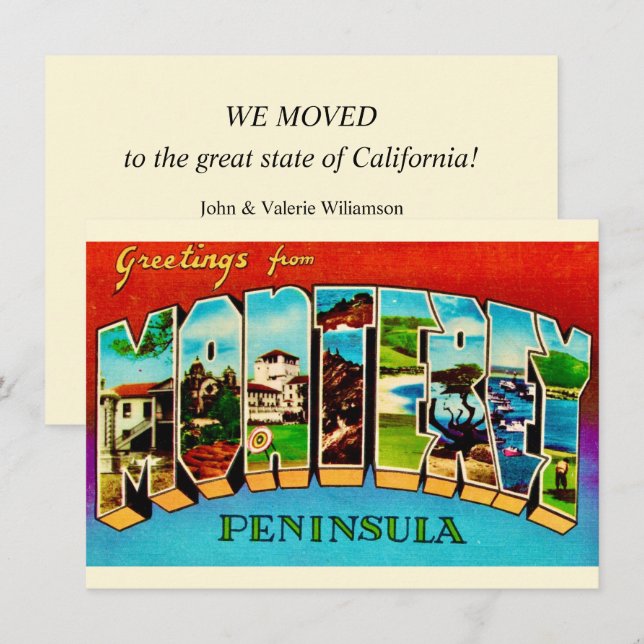 Monterey CA Map Moving Announcement (Front/Back)