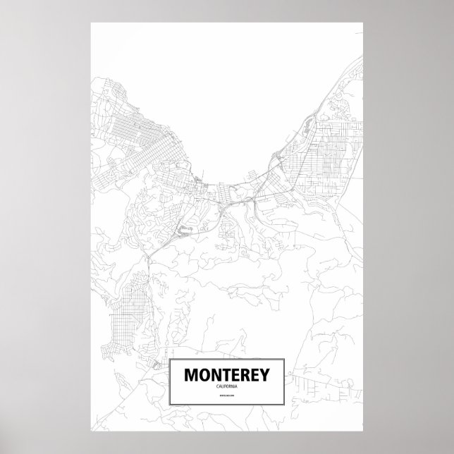 Monterey, California (black on white) Poster (Front)