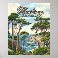 Monterey California Cypress Trees Ocean Coast