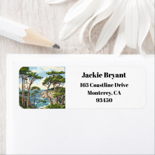 Monterey California Cypress Trees Return Address Label
