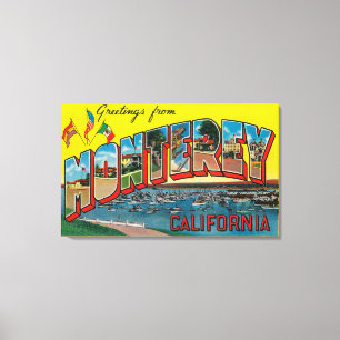 Monterey, California - Large Letter Scenes 2 Canvas Print