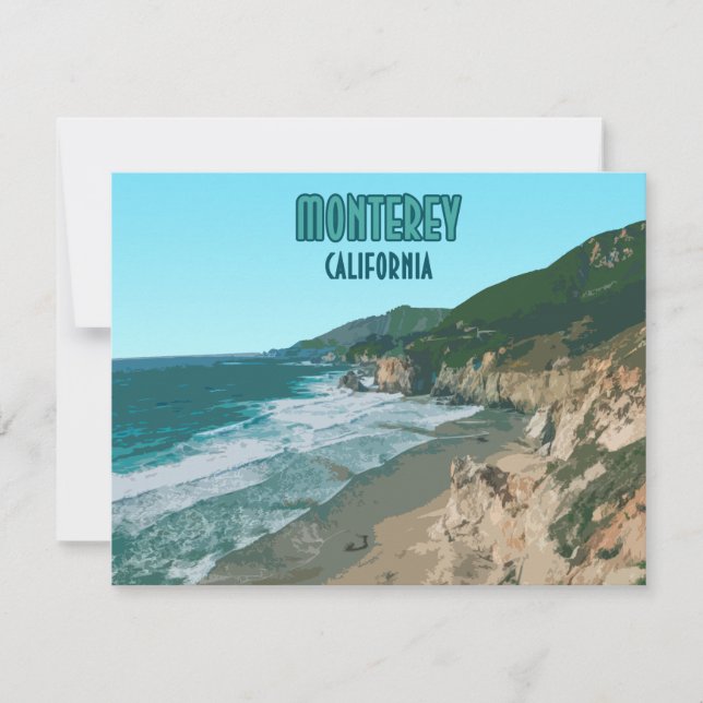 Monterey California Pacific Coast Flat Card (Front)