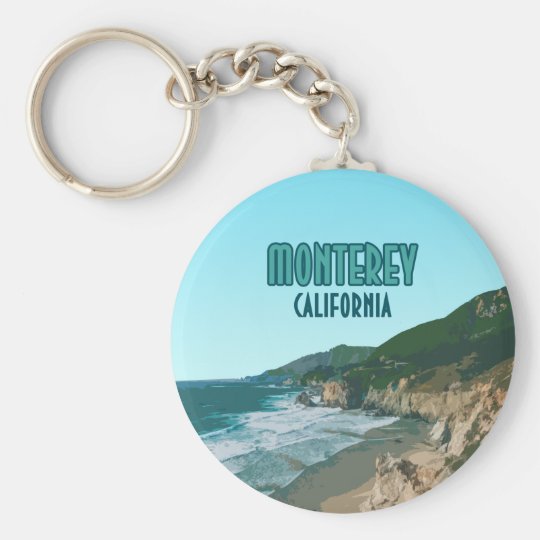 Monterey California Pacific Coast Highway Vintage Keychain