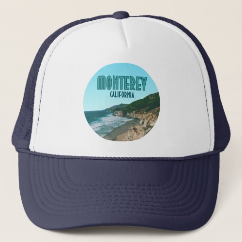 Monterey California Pacific Coast Highway Vintage Trucker Hat