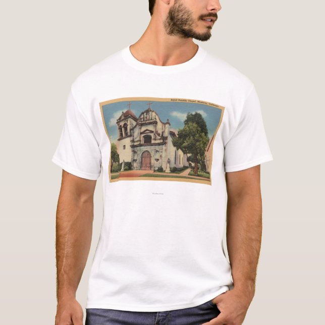 Monterey, California View of Royal Presido Chape T-Shirt (Front)