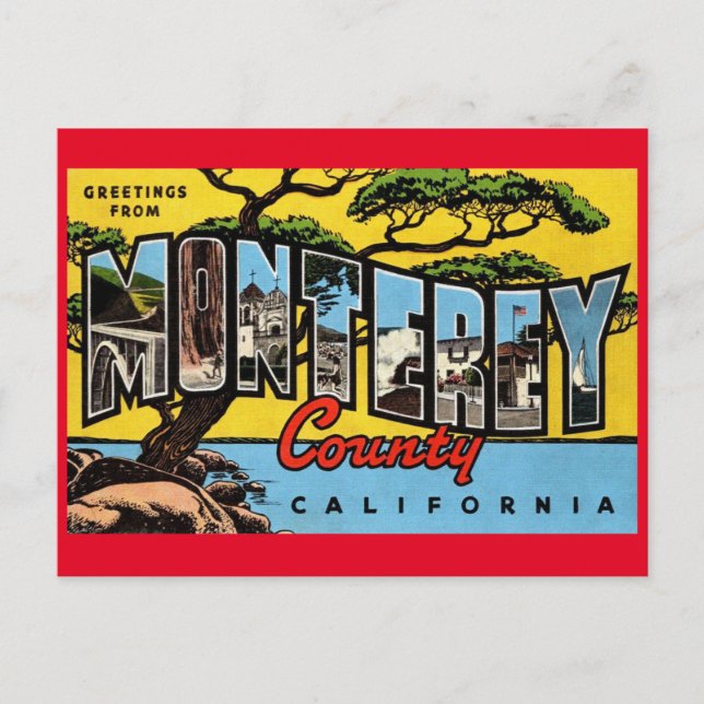 Monterey California Vintage Greeting Postcard (Front)