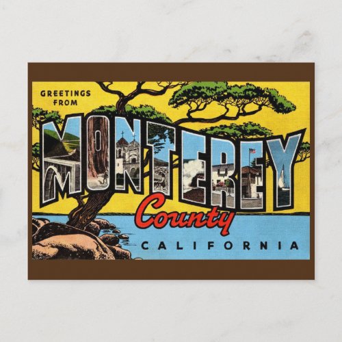 Monterey California Vintage Greeting Postcard