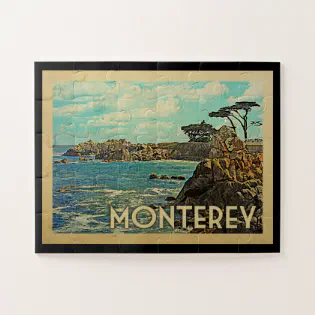 Monterey California Vintage Travel Jigsaw Puzzle Monterey California Vintage Travel Jigsaw Puzzle