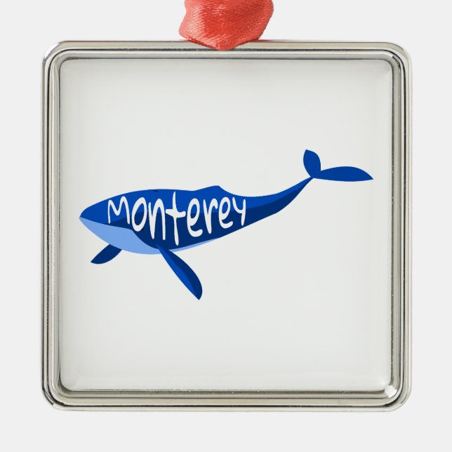 Monterey California Whale Metal Ornament (Front)