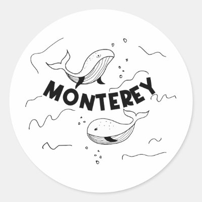Monterey California Whales Classic Round Sticker