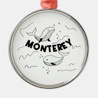 Monterey California Whales Metal Ornament