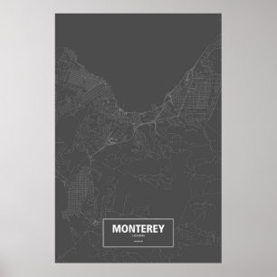 Monterey, California (white on black) Poster