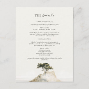 Monterey Cypress Pacific Coast Wedding Details Enclosure Card