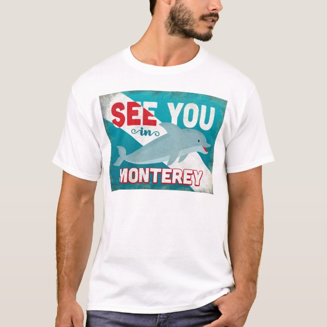 Monterey Dolphin T-Shirt - Fun Aqua Retro