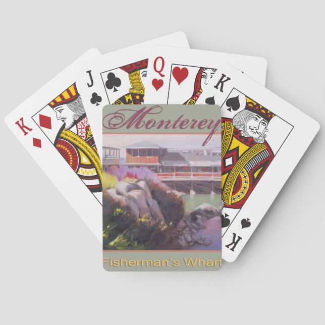 Monterey Fishermans Wharf Scenic California Coast Poker Cards (Back)