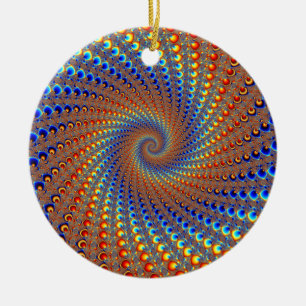 Monterey Fractal Art Ceramic Ornament
