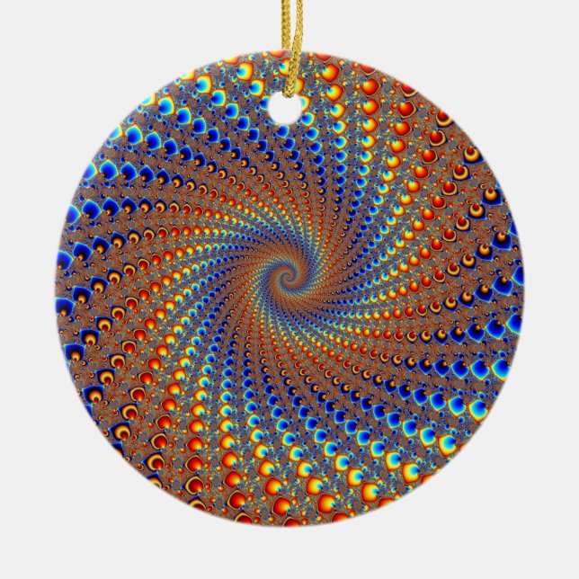 Monterey Fractal Art Ceramic Ornament (Front)
