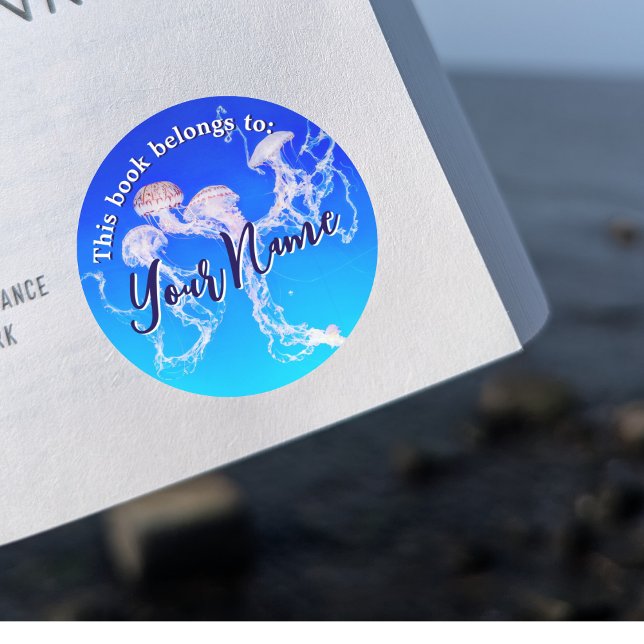 Monterey Jellyfish Customizable Book Sticker (Creator Uploaded)
