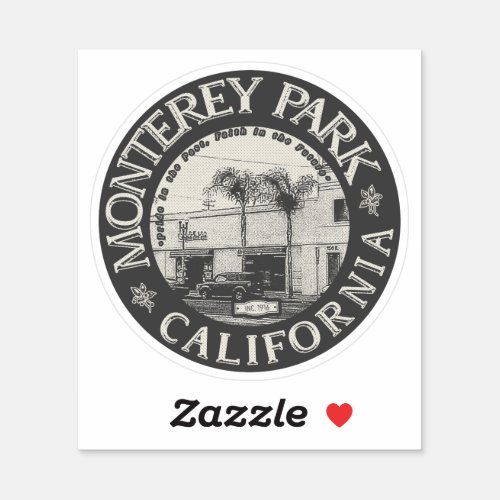 MONTEREY PARK LOS ANGELES CALIFORNIA VINTAGE STICKER