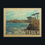 Monterey Postcard California Vintage Travel<br><div class="desc">Monterey California design in Vintage Travel style featuring a coastal scene with the Pacific ocean and scenic rocky shore of California.</div>