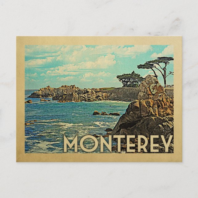 Monterey Postcard California Vintage Travel (Front)