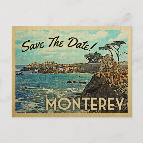 Monterey Save The Date Vintage Postcards